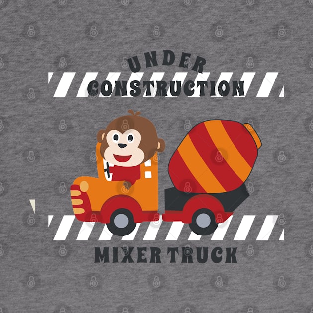 Vector illustration of contruction vehicle with cute litle animal driver. by KIDS APPAREL